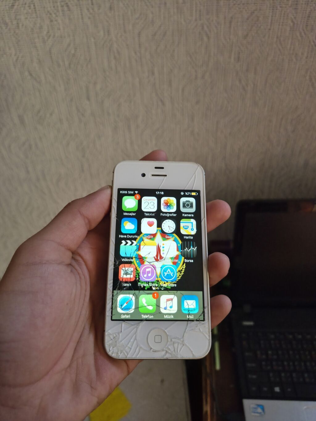 IPhone 4S, Ağ, Qırıq — Apple iPhone, Gəncə (2)