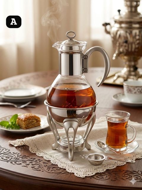 Dəmləmə çaydanı 5689, paslanmayan polad, gümüşü, 1500 ml — Bakı