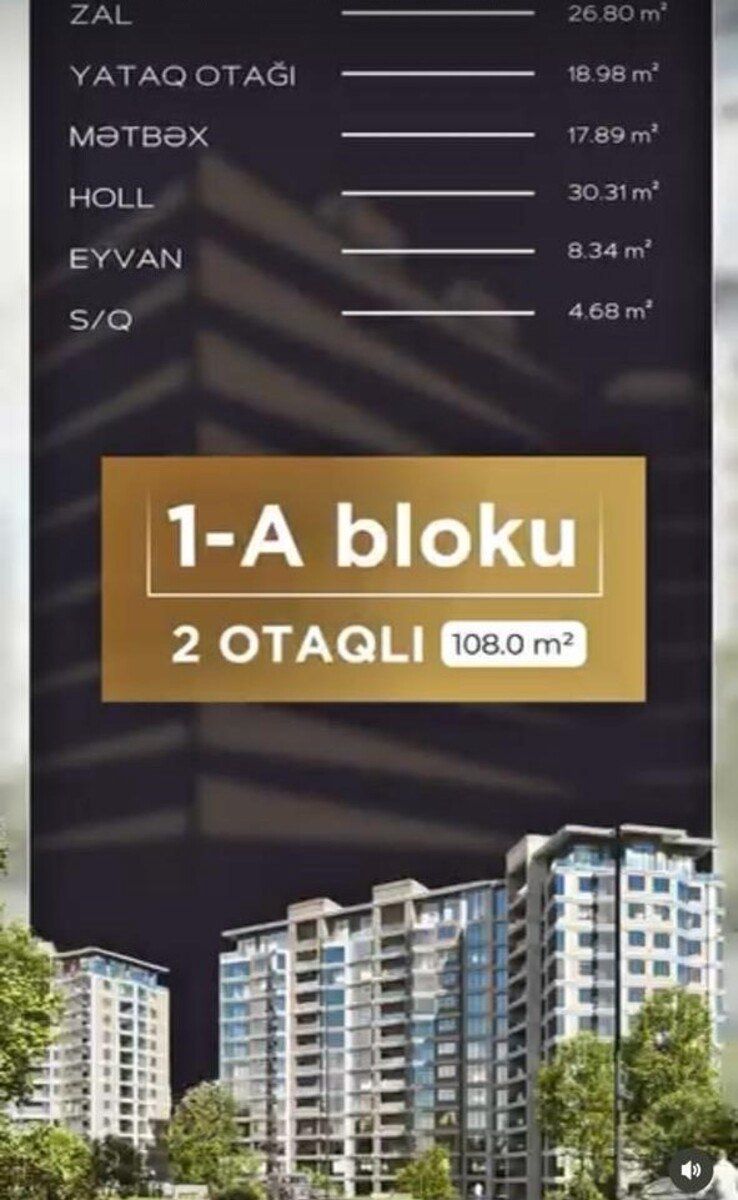 Satılır 2 otaqlı yeni tikili 108 m² — Mənzil, Bakı (4)