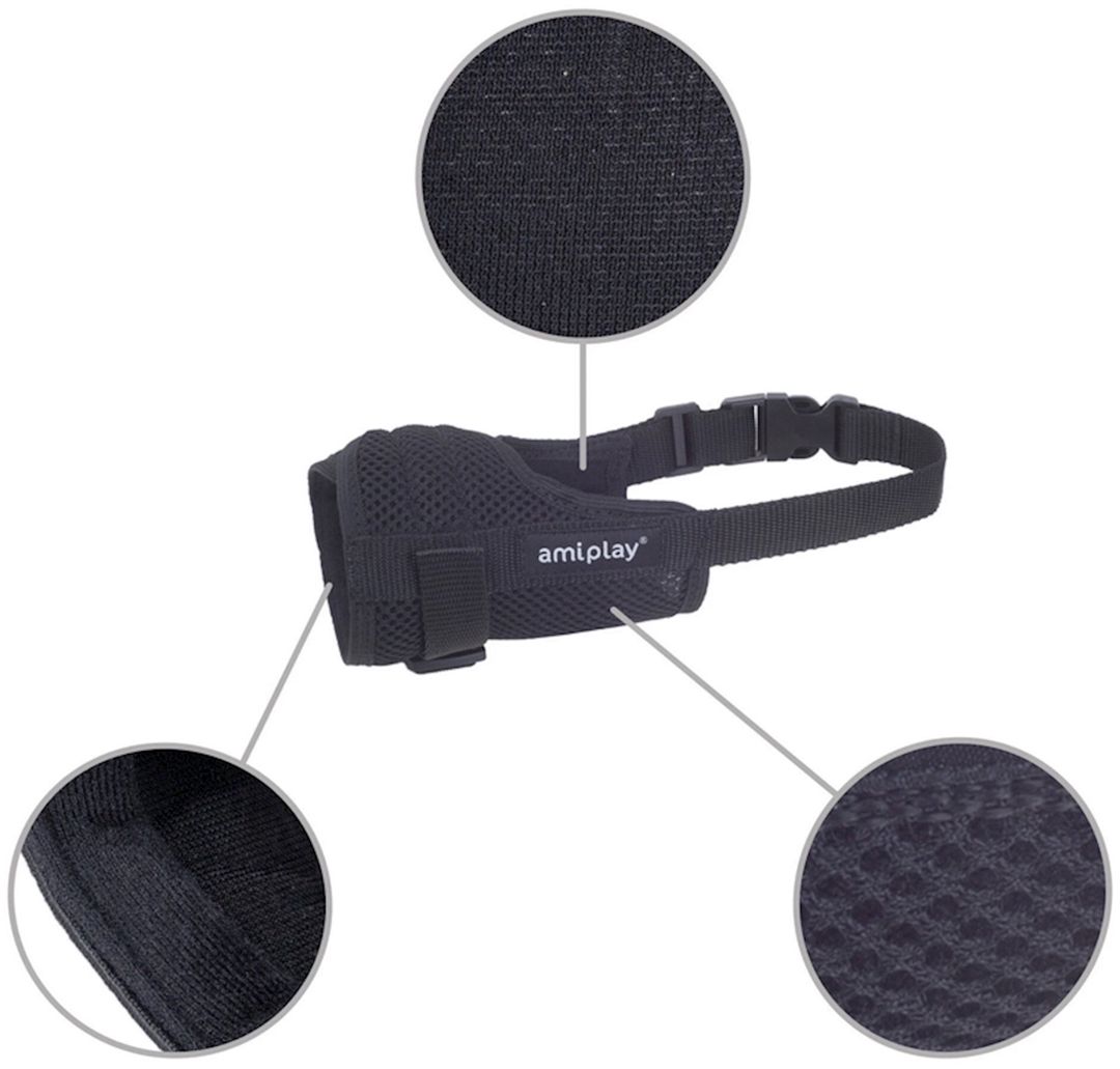 Ağızlıq Amiplay Air M itlər üçün, 17-20 x 25-40 sm, qara — Mallar, Bakı (2)