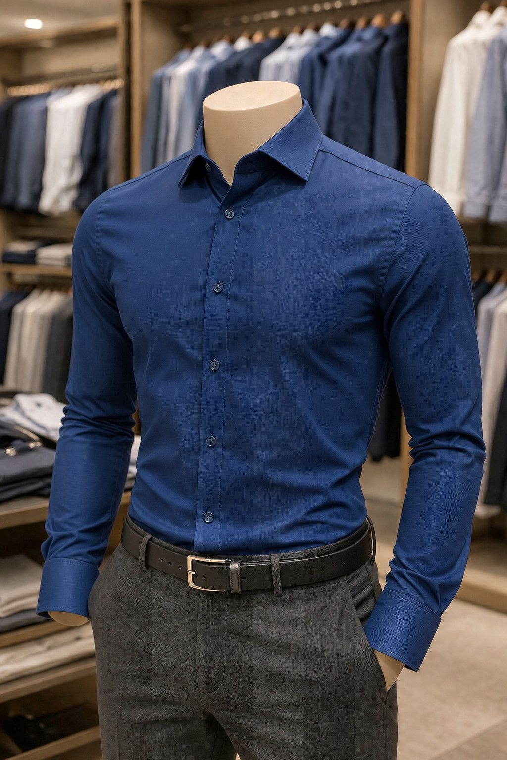 Uzunqol köynək 2190ee, göy, pambıq, ölçü M — Mallar, Bakı