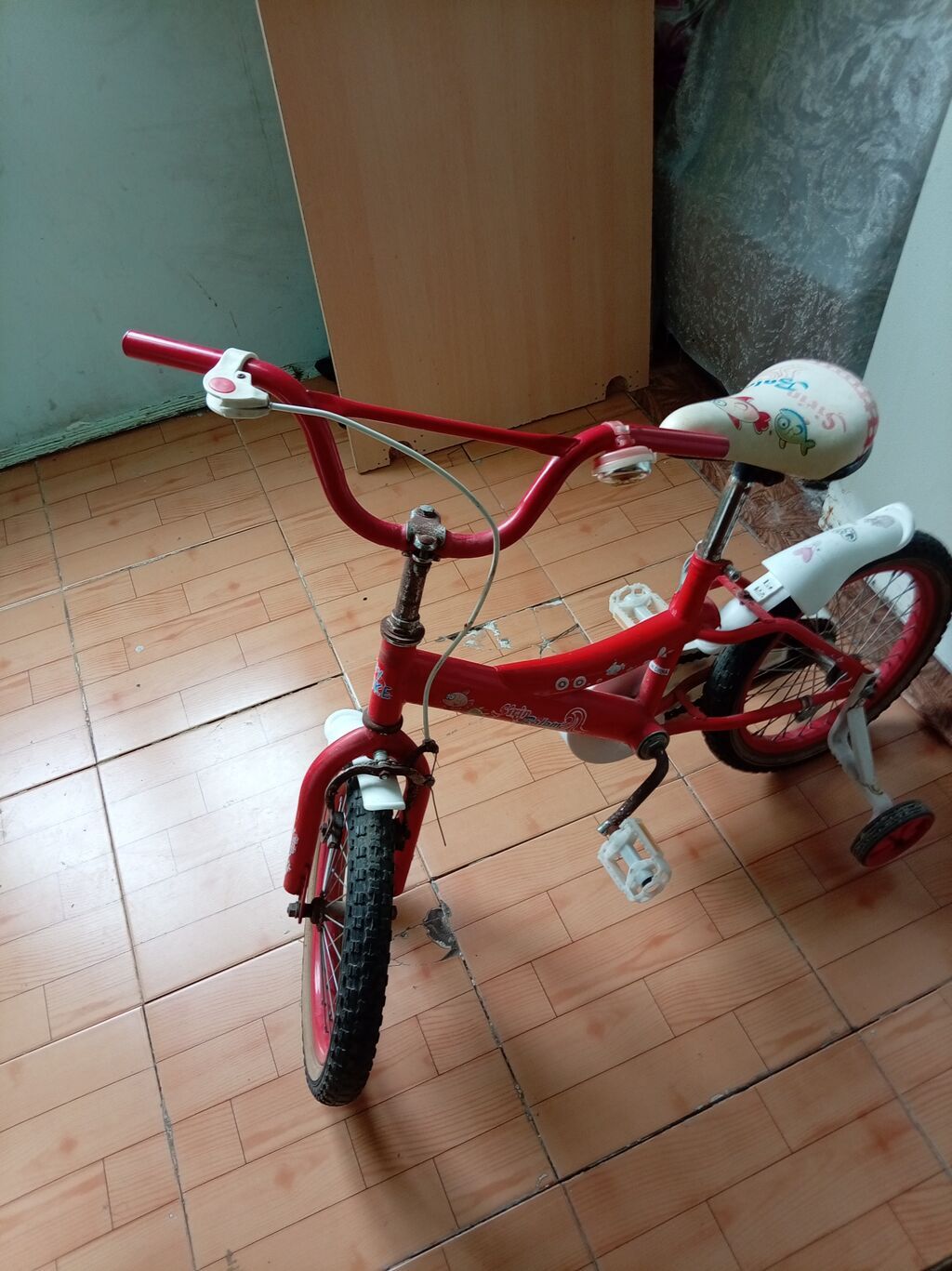 Uşaqlar üçün iki köməkçi təkərli velosiped olcusu 16liq. tek problemi — Uşaq velosipedləri, Bakı (3)