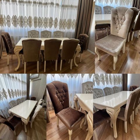 Qonaq otağı üçün, Yeni, Dördbucaq masa, 6 stul — Bakı