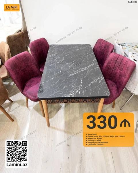 Masa dəsti – La Mini (Kod: 3127) Ölçülər: Açıq 80 170 sm, Bağlı — 330 ₼ · Baku, Nərimanov · Masalar və stullar Masa dəsti – La Mini (Kod: 3127) Ölçülər: Açıq 80 170 sm, Bağlı — Baku