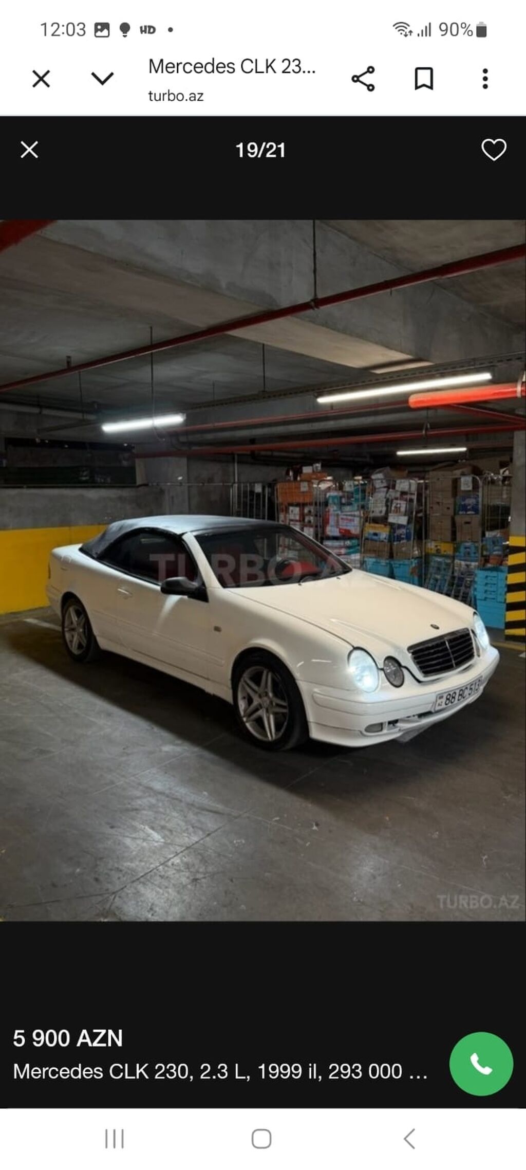 Mercedes-Benz SLK 230: 2.3 l 1999 il Kabriolet 88-BC-513 — Avtomobillər, Digah (5)