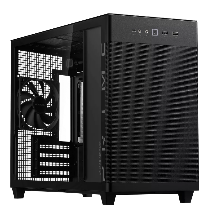 Case ASUS Prıme AP201 Tempered Glass MicroATX Black — Bakı