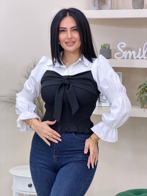 Qadınlar üçün uzunqol köynək, qara, poliamid, ölçü S/M — Bakı