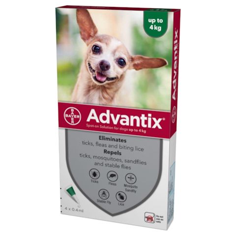 Advantix капли на холку для собак весом до 4 кг 1 Pipet, qiymət 1 ədəd üçündür — Bakı