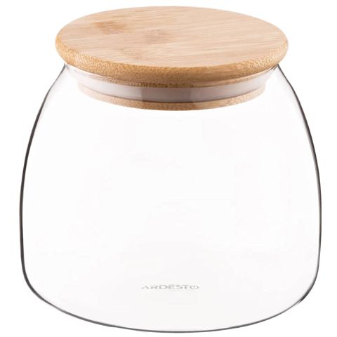 Saxlama bankası Ardesto Fresh Classic AR1380BC, 800 ml, şüşə/bambuk, şəffaf — Bakı