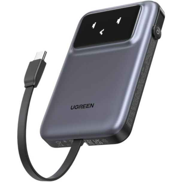 Ugreen 10000mAh Power Bank with Built-in Cable — Bakı