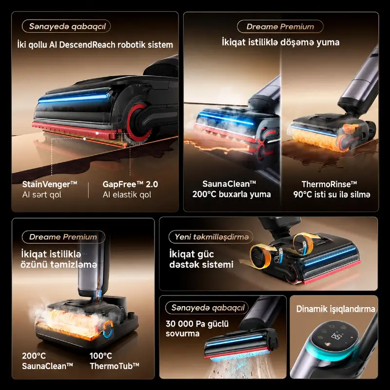 Dreame H16 Pro Steam Wet and Dry Vacuum Cleaner (HHR48F) — Tozsoran, Bakı (2)