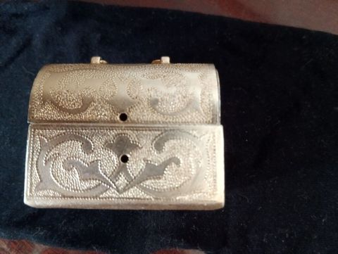 Metal miniatür sandıq – zərgərlik/qutu 1970 ci illerin,4.5 sm uzunluğu — Bakı