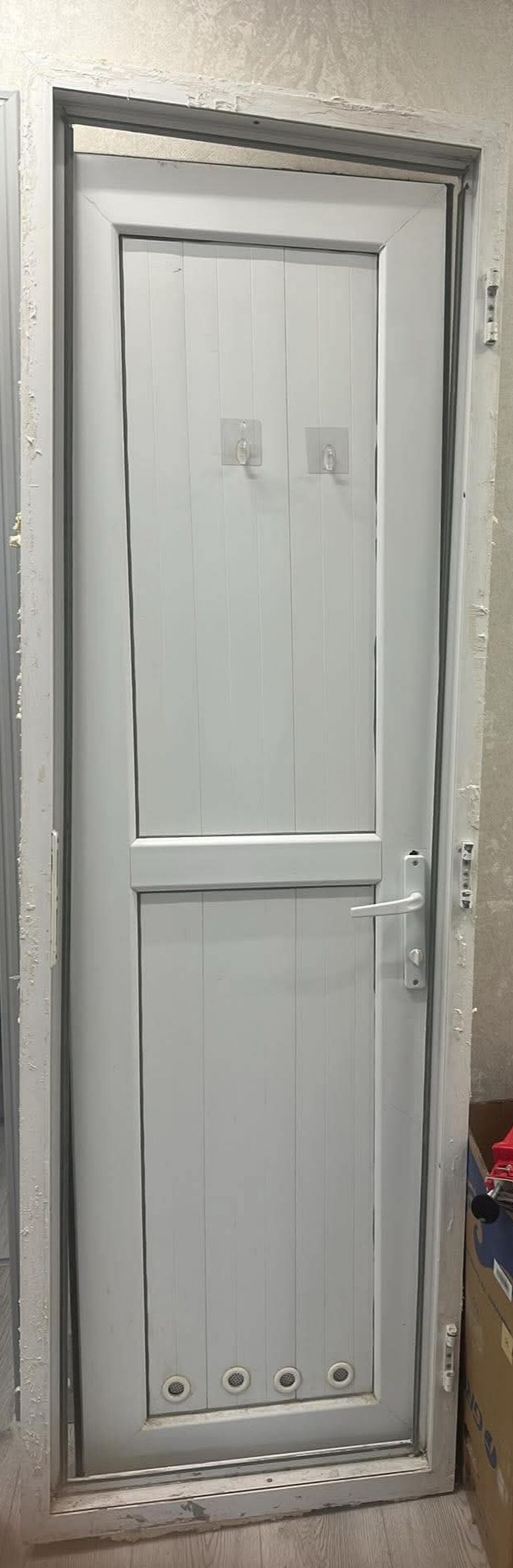 Plastik (PVC) giriş/qapı sistemi eni 66,5 uzunu 2,10 - Material: ağ — Pəncərələr, qapılar, balkonlar, Bakı (3)