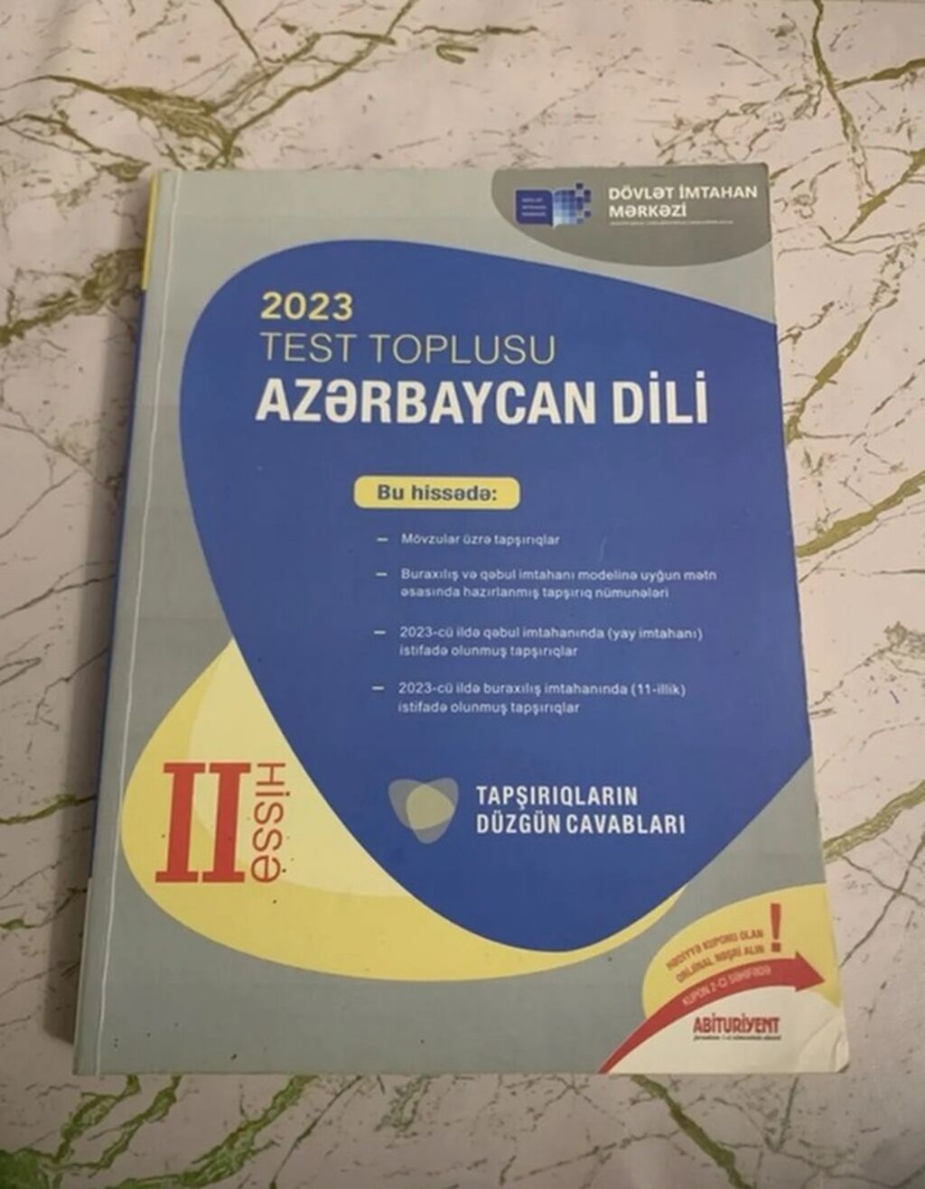 Azərbaycan dili Testlər 9-cu sinif, DİM, 1-ci hissə, 2023 il — Kitablar, Bakı (2)