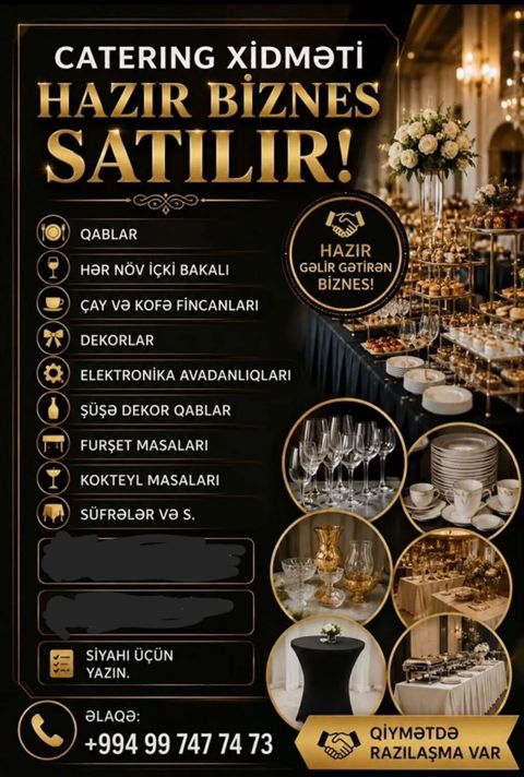 Catering xidməti – Hazır biznes satılır Hazır gəlir gətirən biznes — Bakı