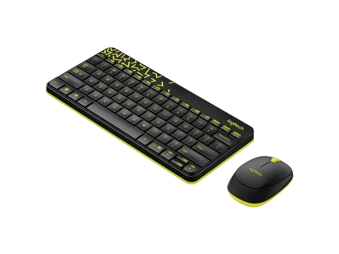 Klaviatura Mouse dəsti Logıtech Wireless Combo MK240 Nano Russian Layout - Black/chartreuse 920-008213 — Kompüterlər və noutbuklar, Bakı (2)