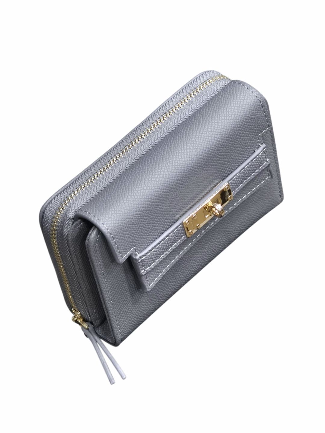 Qadınlar üçün poliuretan pulqabı, boz, 13x10x4 sm, 8 kart bölməsi, Çin istehsalı - LoveandFreedom_LF1132_Grey — Mallar, Bakı (2)