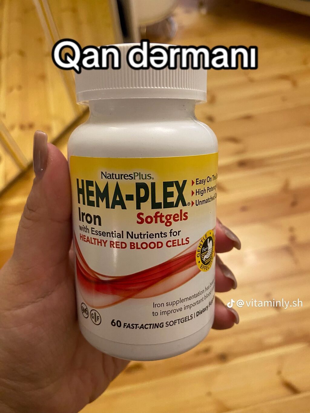 NaturesPlus Hema-plex Iron Softgels – qırmızı qan hüceyrələrinin — Vitaminlər və qida əlavələri, Gəncə