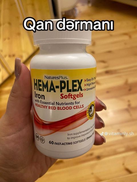 NaturesPlus Hema-plex Iron Softgels – qırmızı qan hüceyrələrinin — Gəncə