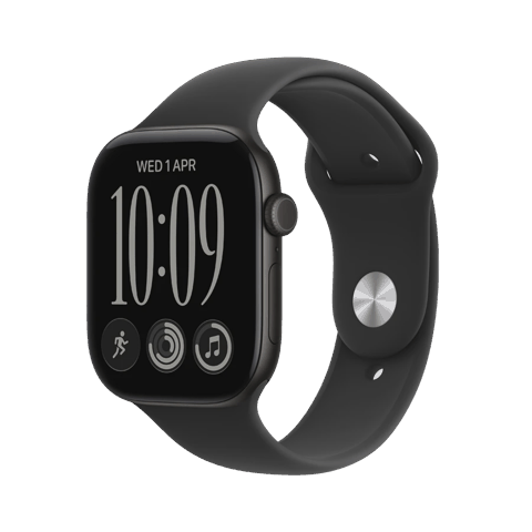 Apple Watch Series 12 GPS, 42mm, İdman kəməri -inchQara-inch, S/M, Qara — Bakı