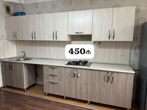Mətbəx mebeli satılır 450₼. Ölçü 4m. üzərində qaz moyka — Bakı