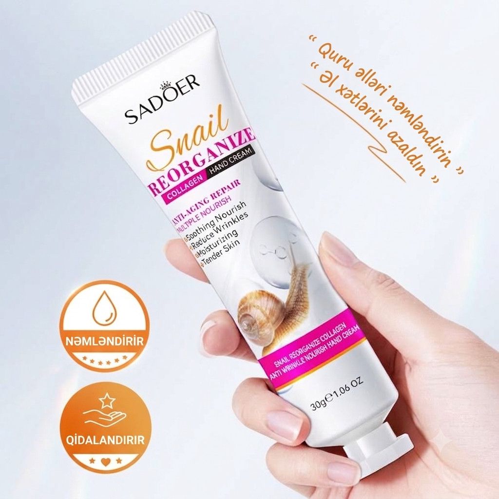 Əl kremi Sadoer Snail Reorganize, 5x30 ml — Mallar, Bakı (3)