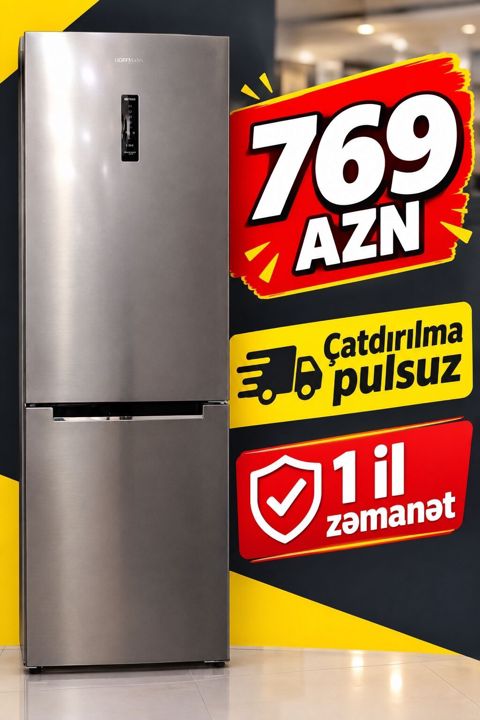 Hoffmann iki kamerali soyuducu - Rəng: paslanmayan polad (inox — Bakı