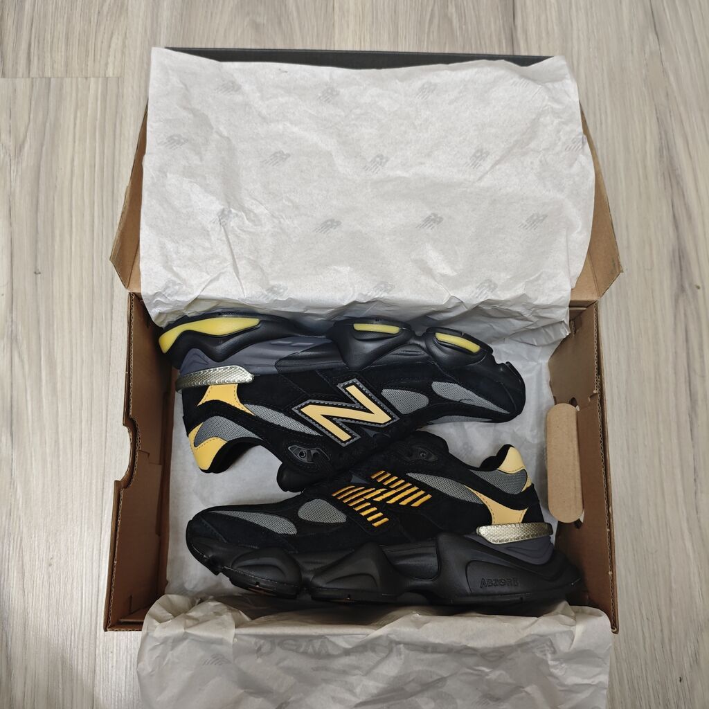 New Balance 9060 idman ayaqqabısı – qara/boz/sarı rəng palitrası — Krossovkalar, Bakı (7)