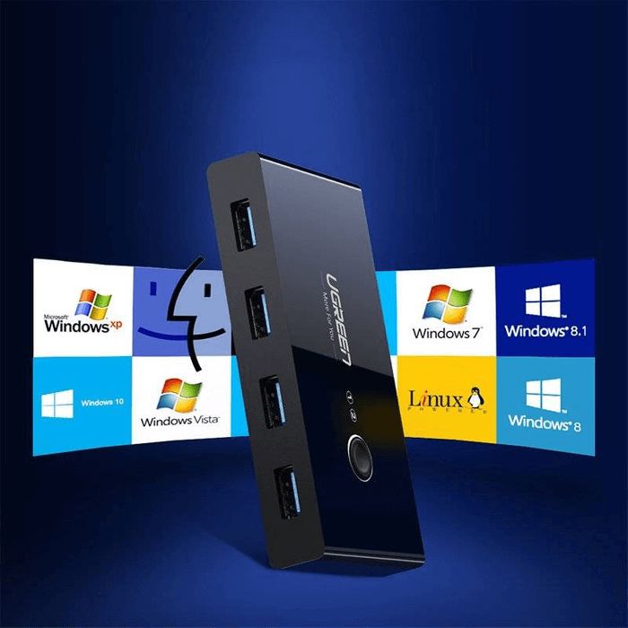 30768 Ugreen 2 In 4 Out USB 3.0 Sharing Switch Box US216 — Kommutatorlar və marşrutlayıcılar, Bakı (3)