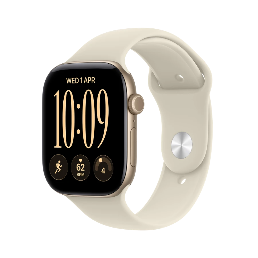 Apple Watch Series 12 GPS, 46mm, İdman kəməri -inchSand-inch, M/L, Light Gold — Ağıllı saatlar, Bakı