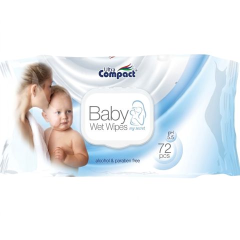 Uşaq üçün nəm salfet Ultra Compact Baby, 72 ədəd — Bakı