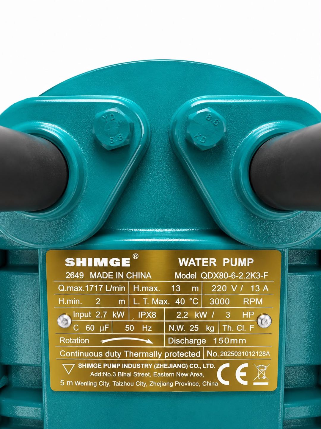 Su nasosu Shimge QDX80-6-2.2KW 2649 2200 W 13 m 1717 l/dəq — Mallar, Bakı (2)