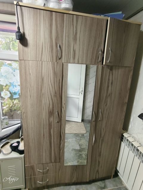 Giriş dolabı və ayaqqabı rəfi dəsti - Material: ağac teksturalı — Bakı