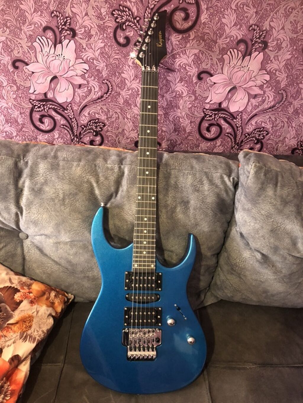 Elektrik gitara – mavi metalik rəngli, superstrat tipli korpus — Gitarlar və digər simli alətlər, Digah (3)