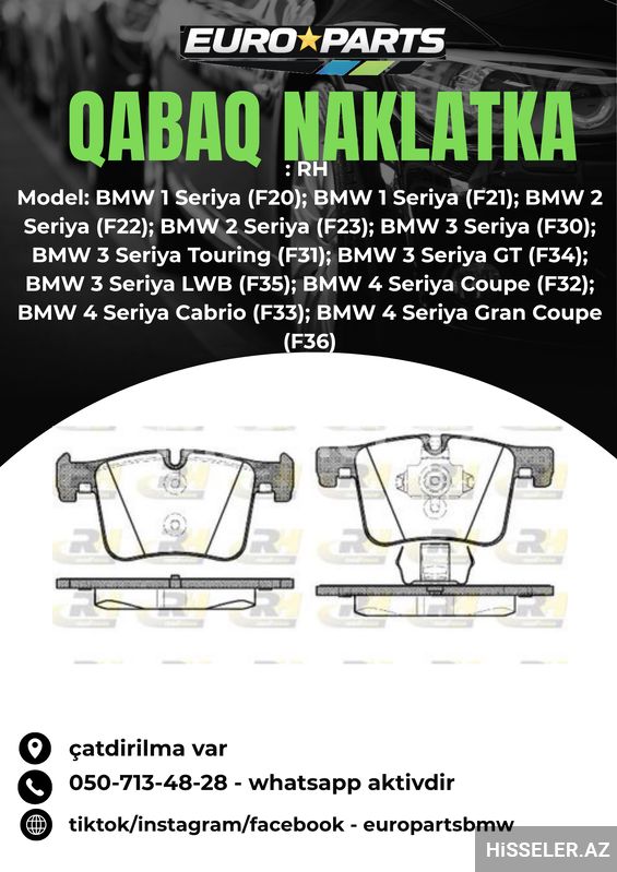 Bmw F20 F30 F36 Qabaq Naklatka — Gidiş hissəsi, Bakı