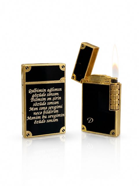 Qazla işləyən alışqan L55444 Black/Gold — Bakı