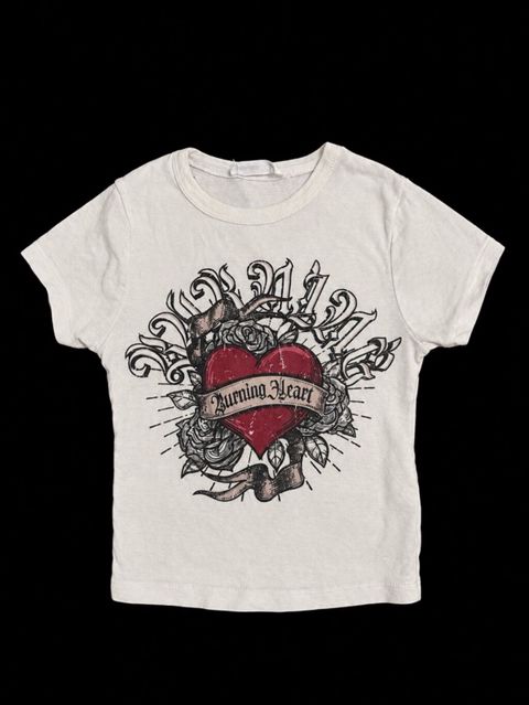 Qısaqollu terranova 2025 sezon crop – “Burning Heart” XS razmer - Ön — Masazır