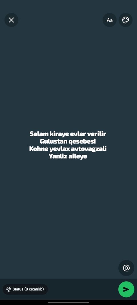 Kirayə evlər təklif olunur. Məkan: Gülüstan qəsəbəsi, köhnə Yevlax — Gəncə