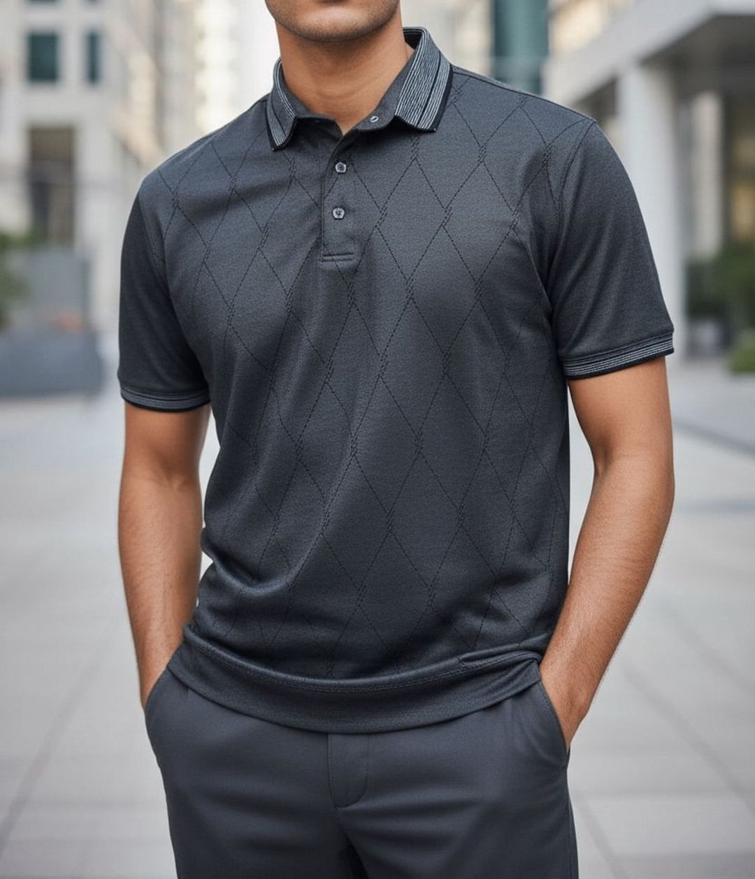 Kişilər üçün polo Konko TCS_3046, boz, pambıq, ölçü L — Mallar, Bakı