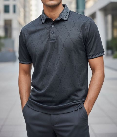 Kişilər üçün polo Konko TCS_3046, boz, pambıq, ölçü L — Bakı