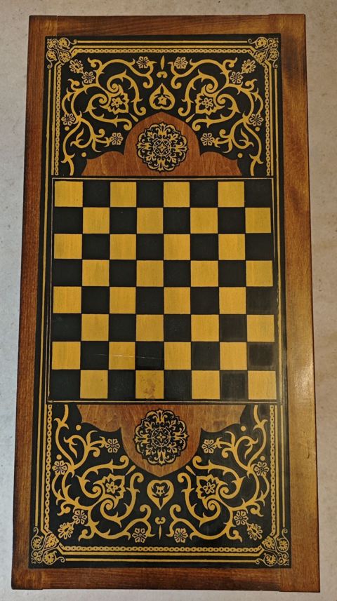 2-in-1 Taxta Oyun Lövhəsi – Dama və Nərd, 64 sm x 32 sm Material: qara — Bakı