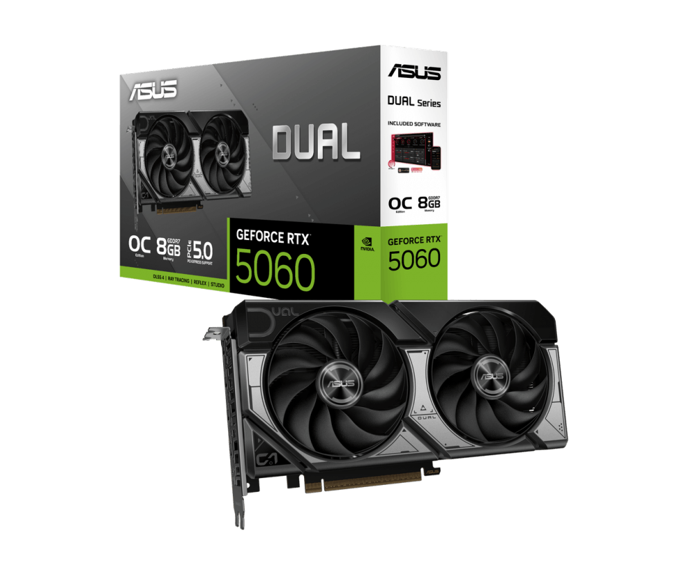 Qrafik kart ASUS Dual RTX 5060 8GB OC Edition 90YV0N12-M0NA00 — Qrafik kartlar, Bakı