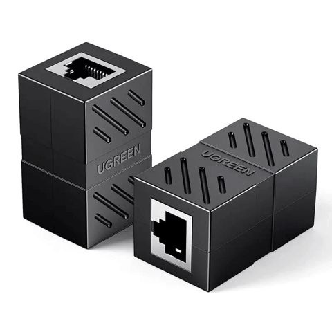 Ugreen RJ45 Bağlayıcı Ethernet Genişləndiricisi - 20390 Ugreen RJ45 Network Keystone Jack Inline Coupler Female to Female 1pcs (Black) — Bakı