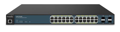 EnGenius Wireless Management 50AP 24-port GbE PoE.at Switch 185W 4SFP L2 19i EWS7928P — Bakı