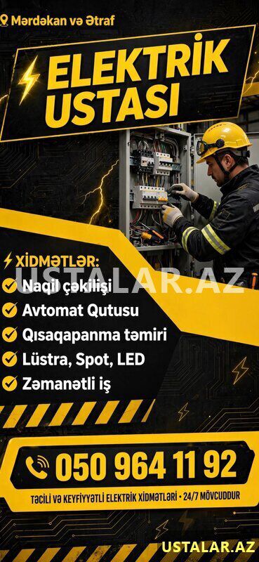 Elektrik ustası — Elektrikçi xidmətləri, Bakı