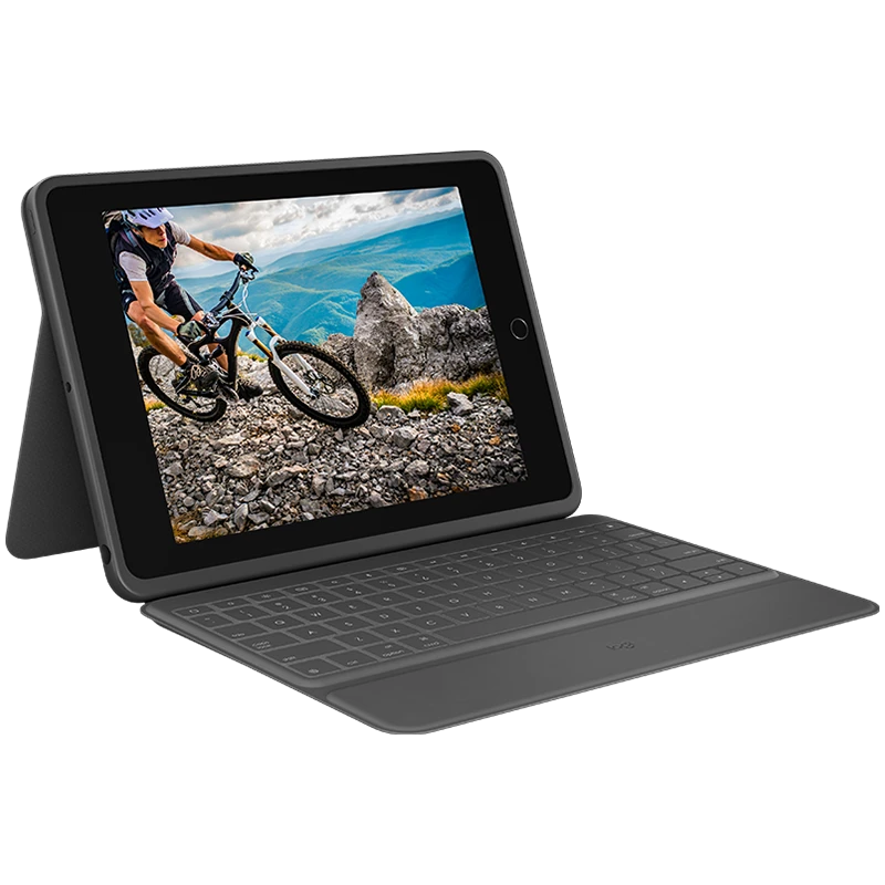 iPad (Gen.7/8/9) üçün Logıtech Rugged Folio klaviaturalı örtük, Qrafit — Bakı