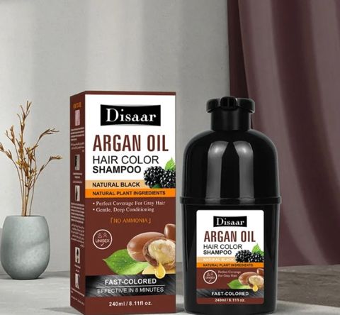 Saçlar üçün şampun-boya Disaar Ginseng Argan oil, qara, 240 ml — Bakı