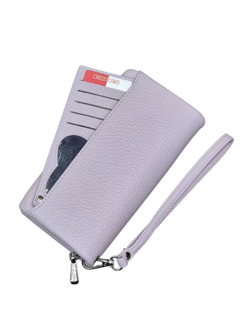 Qadınlar üçün poliuretan pulqabı, açıq yasəmən rəng, 20x10 sm, 13 kart bölməsi, Çin istehsalı - Saralyn_858_LightPurple — Bakı