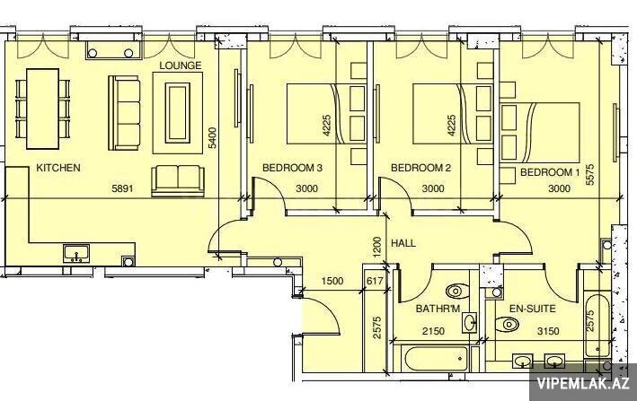 Xətai rayonunda 3 otaqlı Yeni tikili Satılır, 110 m² — Mənzil, Bakı (3)