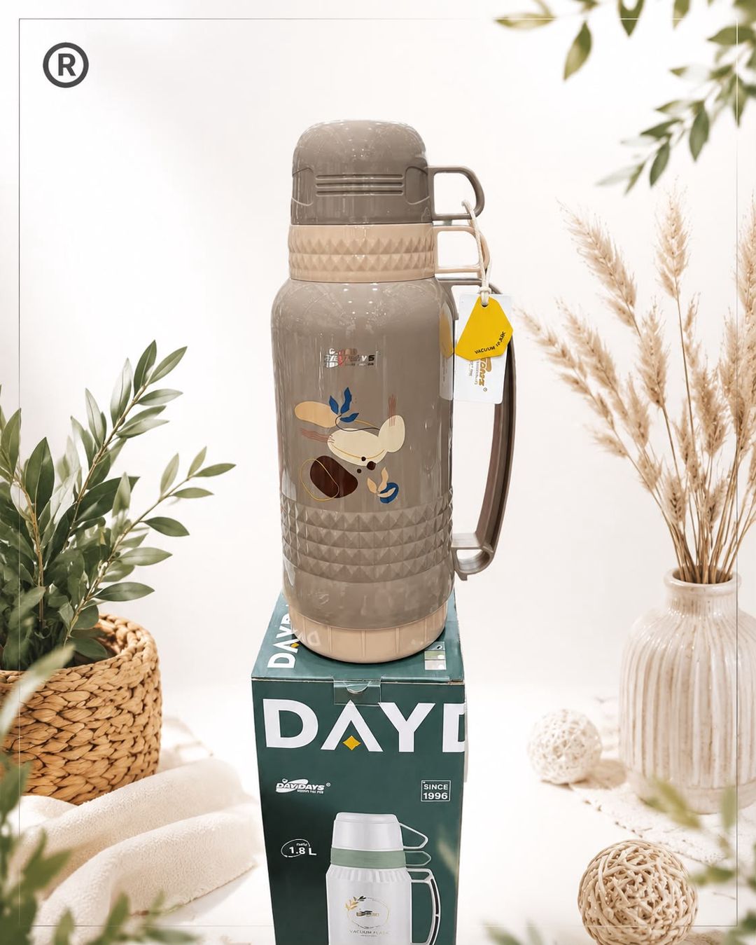 Termos Daydays, paslanmayan polad, qəhvəyi, 1800 ml — Mallar, Bakı